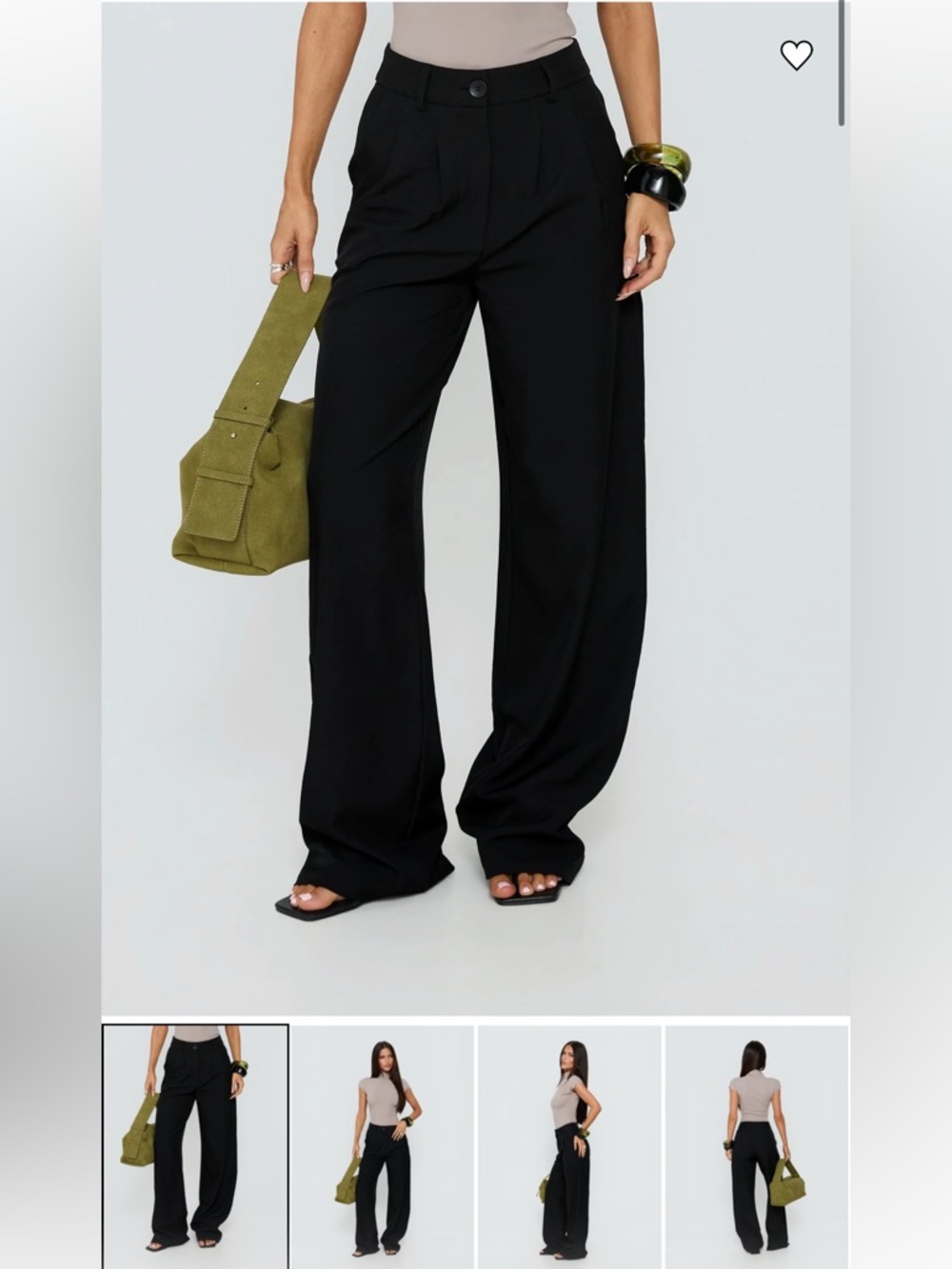 Princess Polly Black Wide Leg Trousers